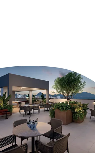 Render rooftop area lazer noturno