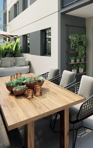 Render sala jantar noturno estilo