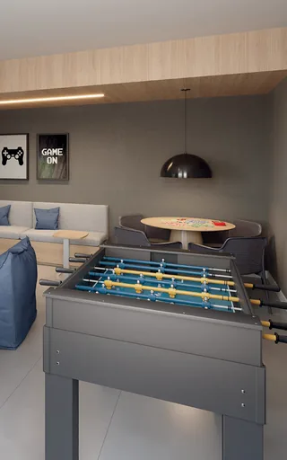 Sala jogos pebolim render amenidade