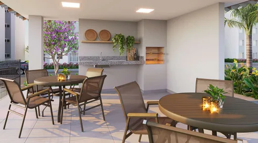 Area gourmet churrasqueira render