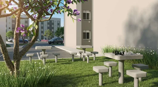 Area lazer xadrez jardim condominio