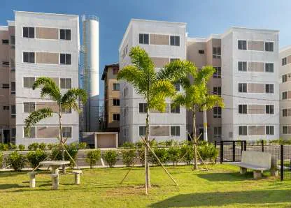 Fachada edificios area verde externa