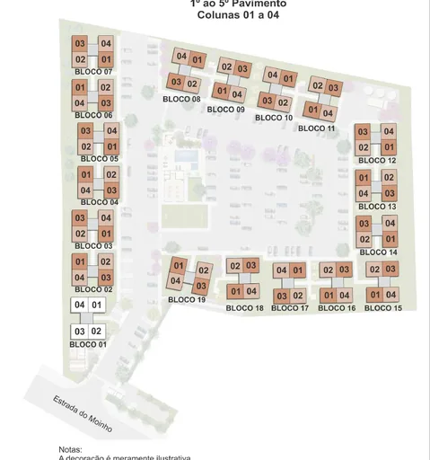 Implantacao blocos colunas pavimentos