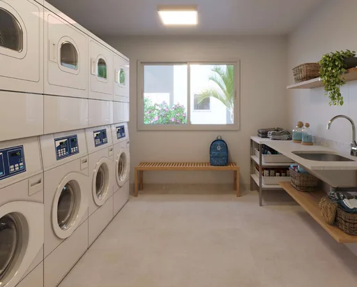 Lavanderia coletiva condominio render