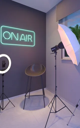 Estudio podcast content creator amenidade