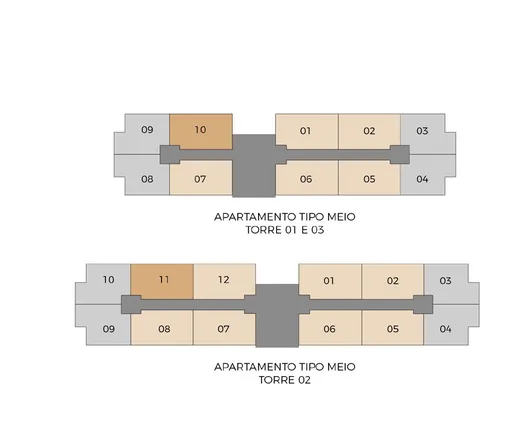 Planta pavimento tipo meio torres 01 02 03