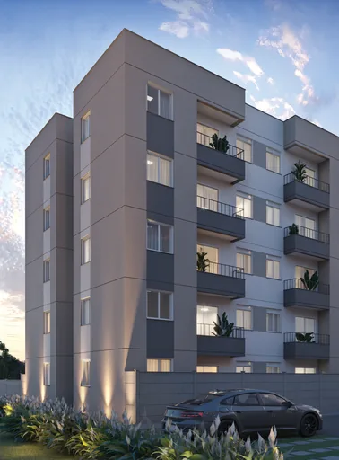 Fachada render noturno edificio