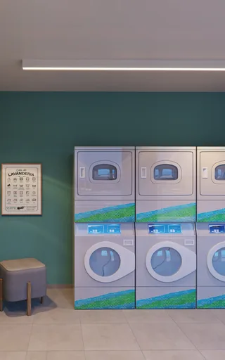 Lavanderia coletiva area comum render