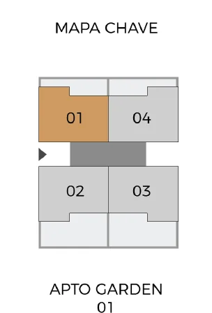 Mapa chave apto garden 01 posicao unidade