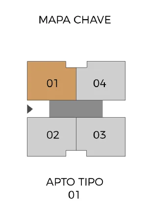 Mapa chave apto tipo 01 orientacao unidades