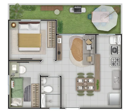 Planta baixa unidade residencial