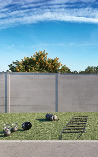 Render area fitness externa noturna