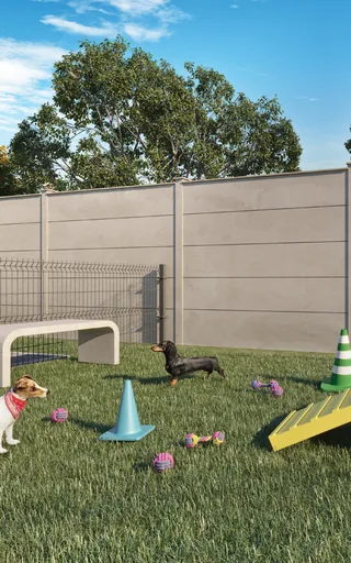 Render area pet cachorros amenidade