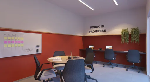 Render coworking espaco trabalho amenidade