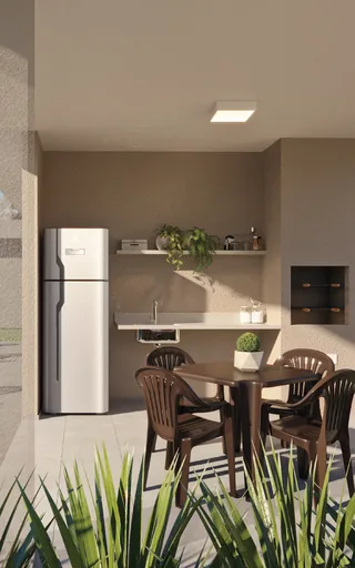 Render cozinha area servico noturna