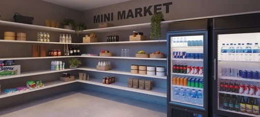 Render mini market amenidade condominio