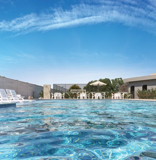 Render noturno area piscina jardim