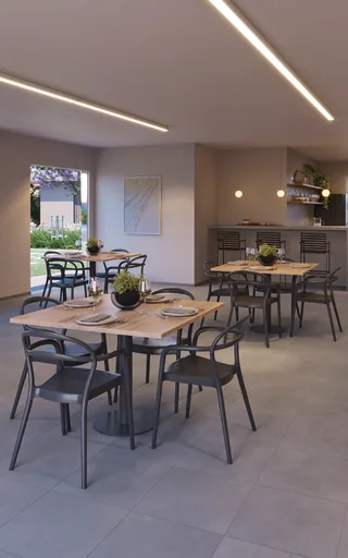 Render salao festas mesas jantar