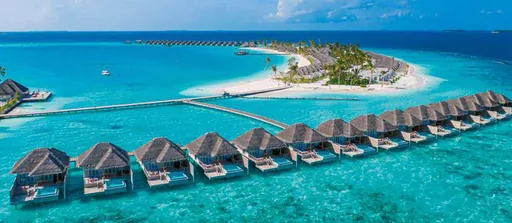 Bangalos sobre agua resort ilha tropical