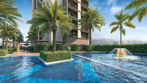 Piscina area lazer render empreendimento 2