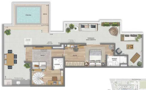 Planta apartamento cobertura piscina terraco 2