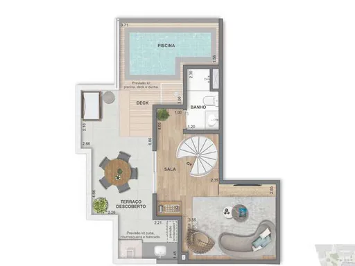 Planta cobertura piscina terraco descoberto 7