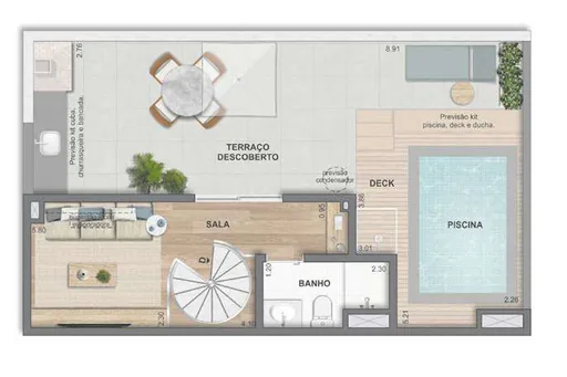 Planta cobertura terraco piscina deck 4