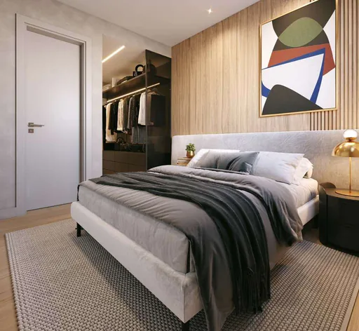 Quarto suite closet render 3d