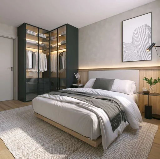 Quarto suite closet render unidade