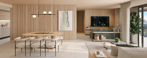 Render sala jantar estar apartamento