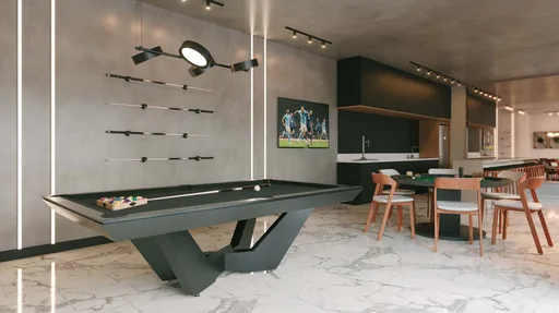 Salao jogos sinuca area lazer render