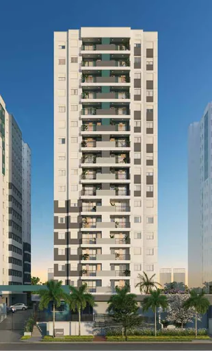 Fachada externa render edificio residencial