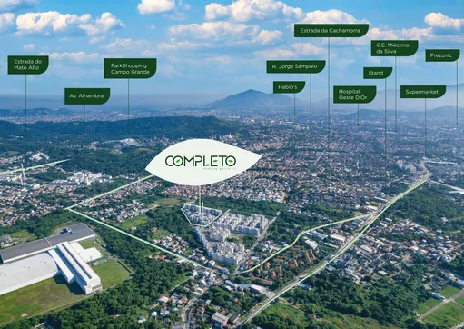 Mapa aerial localizacao entorno projeto