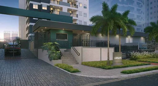 Render fachada entrada empreendimento urban