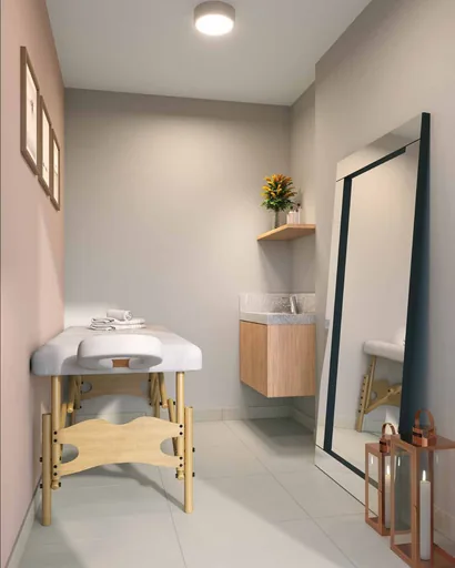 Sala massagem spa amenidade render