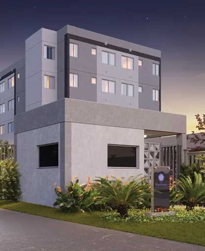 Fachada entrada empreendimento noite