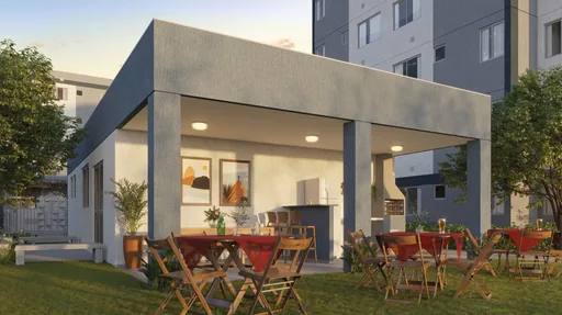 Render area gourmet churrasqueira condominio