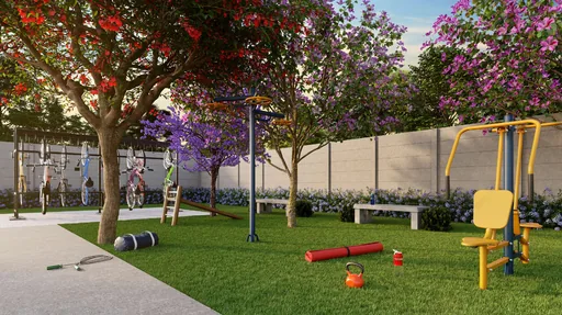 Academia ar livre bicicletario render