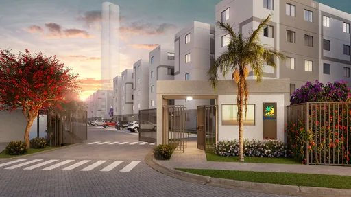 Fachada entrada condominio render externo