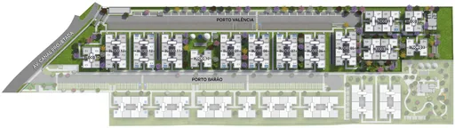 Implantacao blocos condominio vista superior