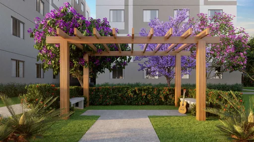 Pergola jardim area comum render