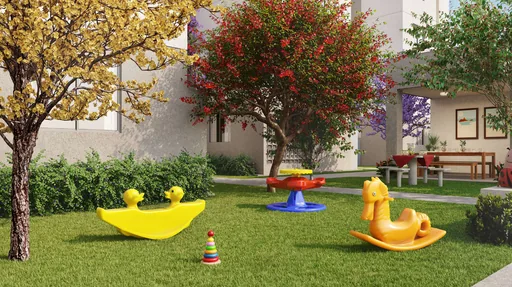Playground infantil area lazer render
