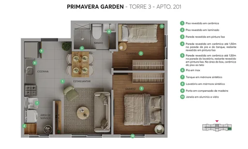 Planta apartamento torre3 apto201 primavera garden