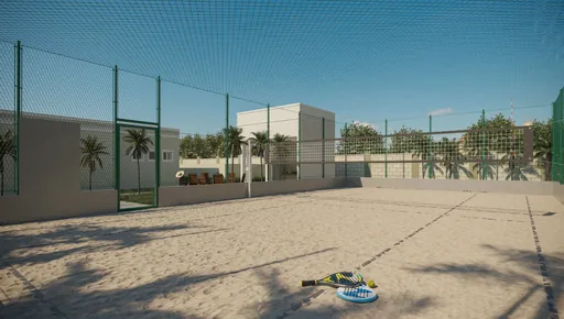 Quadra beach tennis amenidade render