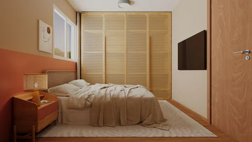 Render quarto dormitorio guarda roupa