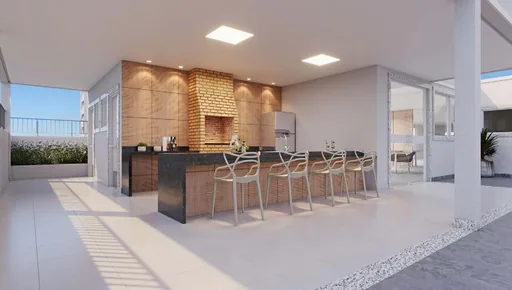 Area gourmet churrasqueira render