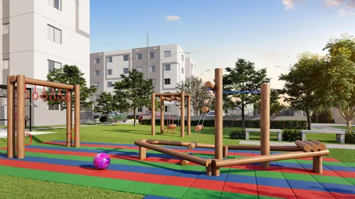 Playground infantil area lazer render