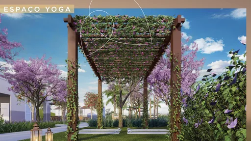 Espaco yoga pergolado render area lazer