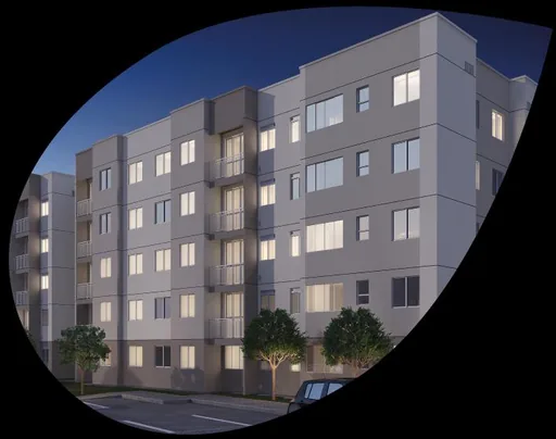 Fachada edificio render noturno