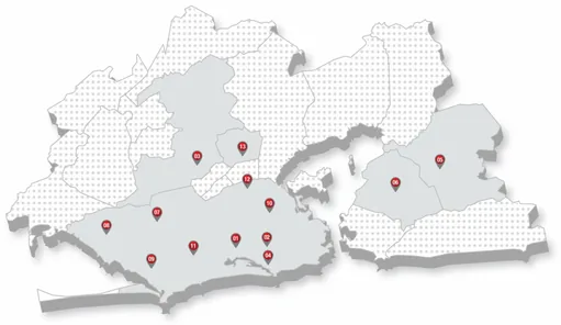 Mapa localizacao empreendimentos regiao